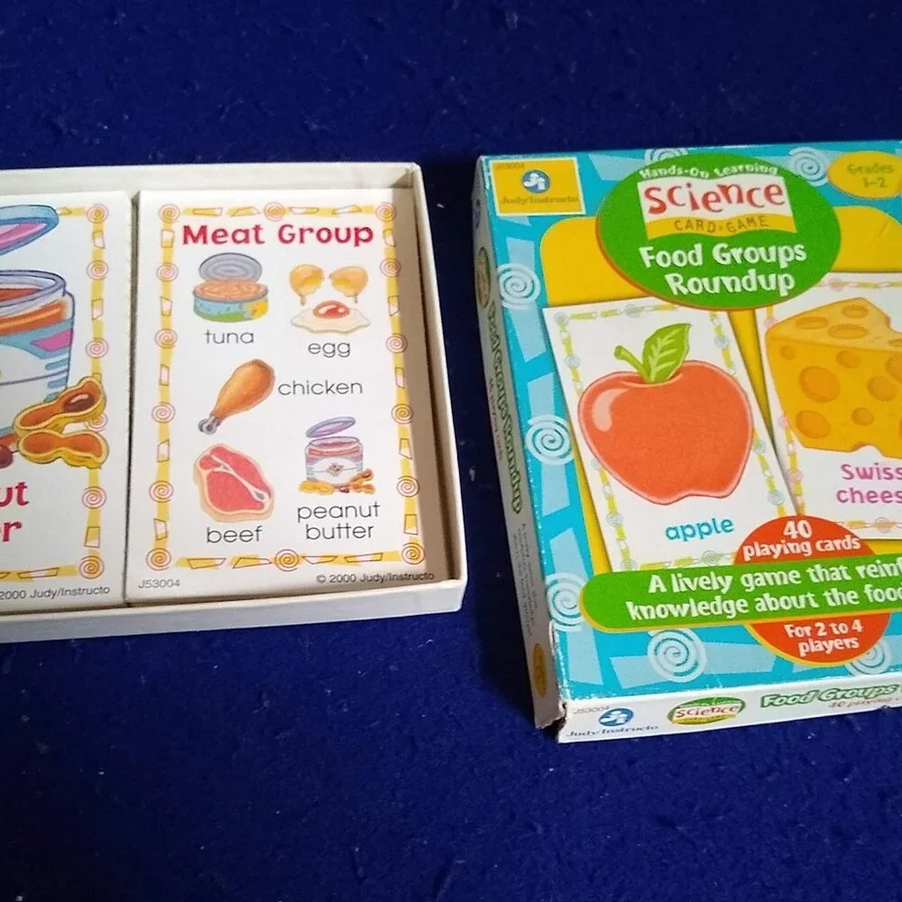 Flashcard Hands On Learning Science Card Game : Food Groups Roundup Cards